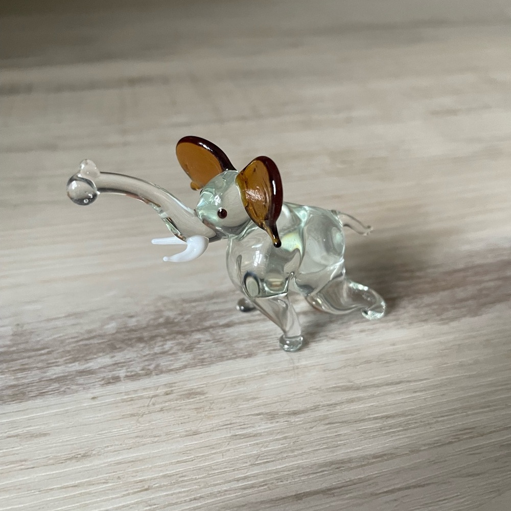 Mini Glass Elephant Figurine